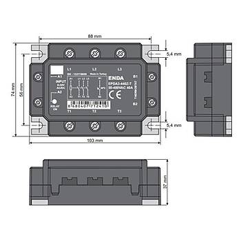 EPDA3-440Z 40A Trifaze Solid State Rle (SSR) ENDA