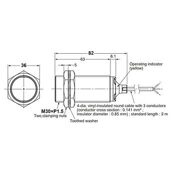 E2B-M30LS15-WP-C1 M30 NPN/NO �nd�ktif Sens�r OMRON