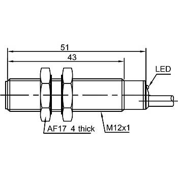 LR12TBF04DLCY M12 2 Ulu NC 10-30VDC ndktif Sensr LANBAO