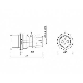 BC1-3504-2011 4x32A CEE Norm Dz Fi BEMS