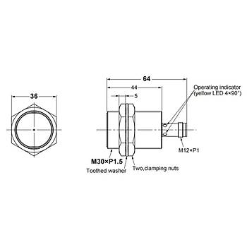 E2B-M30KS15-M1-C1 15mm Alglama M12 Konnektrl ndktif Sensr OMRON