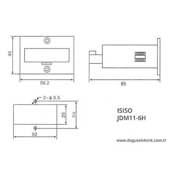 JDM11-6H 12-24V AC/DC 6 Haneli Dijital Say�c� (NPN Sens�r) ISISO