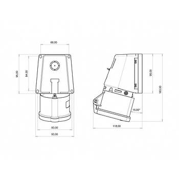 BC1-3505-2535 5x32A CEE Norm Eik Duvar Prizi BEMS