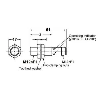 E2B-M12KS04-M1-C1 4mm Alglama M12 Konnektrl ndktif Sensr OMRON