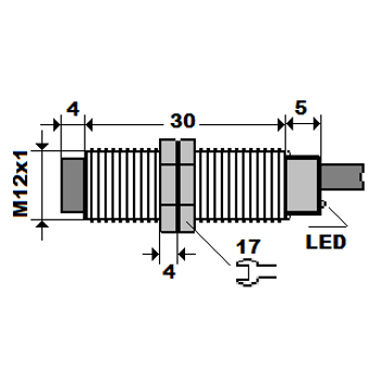 ME4-S12K-PA M12 4mm PNP/NO Ksa Gvdeli ndktif Sensr MEFA