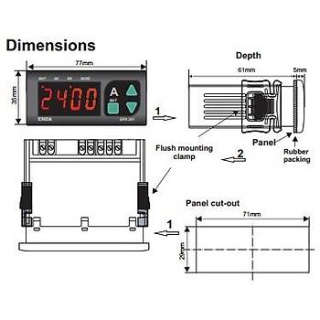 EPA141-230VAC 60mV ��ntl� Dijital AC/DC Ampermetre ENDA