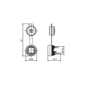 RJ45 22mm Pano Tipi Kapakl Konnektr IE-FCM-RJ45-C WEIDMUELLER