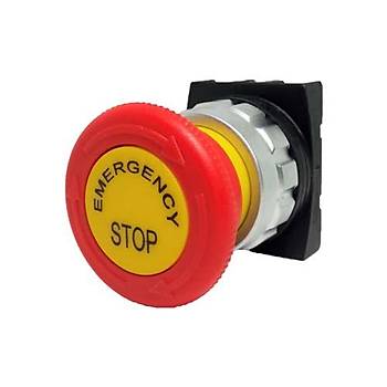 H200E-E 30mm 1NK Kontakl Kafa ap:40mm Emergency Etiketli Kalc Mantar Acil Stop Butonu EMAS