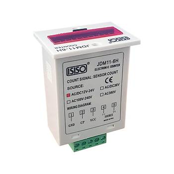JDM11-6H 12-24V AC/DC 6 Haneli Dijital Say�c� (NPN Sens�r) ISISO