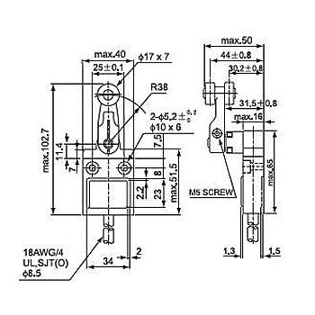 CZ-3104 Metal Açısal Kol Makaralı Kablolu IP67 Limit Siviç CNTD