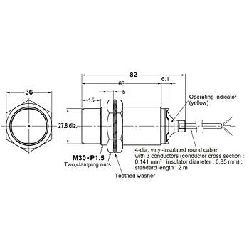 E2B-M30LN30-WP-B2 M30 PNP/NC ndktif Sensr OMRON