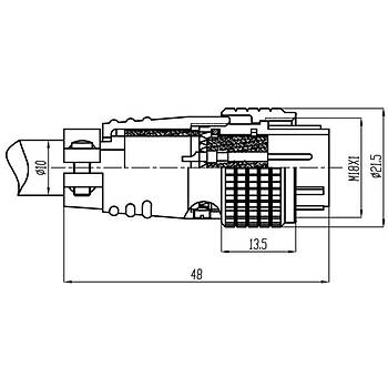 3 Pinli Seyyar Erkek Metal Konnektr P16F-3A MAOJWEI