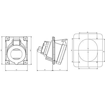 5x32A CEE Norm Trifaze Eik Makine Prizi 413.3267 SCAME