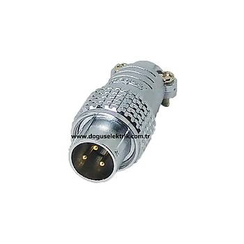3 Pinli Seyyar Erkek Metal Konnektr P16F-3A MAOJWEI