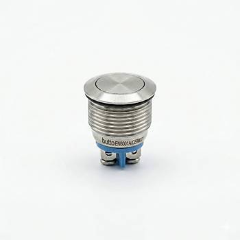 EJ16-211A 16mm Yayl� Metal Buton D�z Kafa IP67 BUTTO