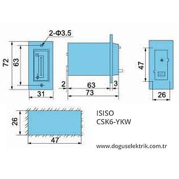 CSK6-YKW 220VAC Tetikli 6 Haneli Say�c� ISISO