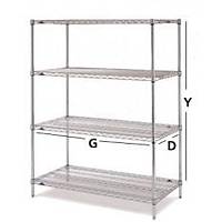 METRO Demonte istif raf�, 4 katl�, 304 paslanmaz, 914x457x1829 mm