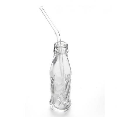 100% Chef Curved Glass Straw, 20cm, 24 adet