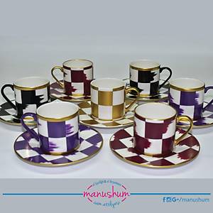 El Boyama Porselen Damal� Kahve Fincan�