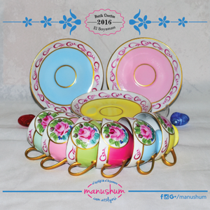 El Boyama Porselen T�rk Kahve Fincan�