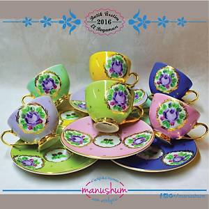 El Boyama Porselen T�rk Kahve Fincan�