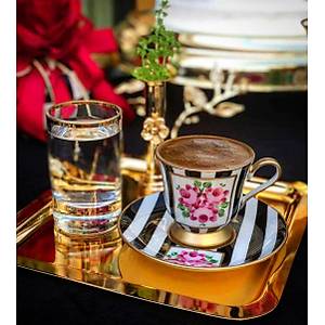 El Boyama Porselen Azra Kahve Fincan� - Stripe