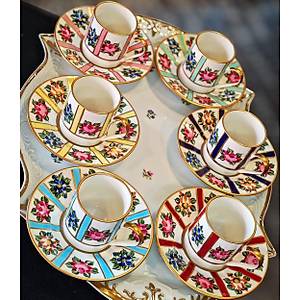 El Boyama Porselen Defne Kahve Fincan�