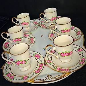 El Boyama Porselen Begonvil Kahve Fincan�