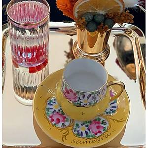 El Boyama Porselen Osmanl� Saray Fincan�-�sim Yaz�l�-