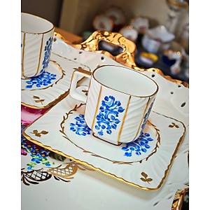 El Boyama Porselen Leyla Kahve Fincan�- Bleu Blanc