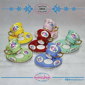 El Boyama Porselen Royal Kahve Fincan�