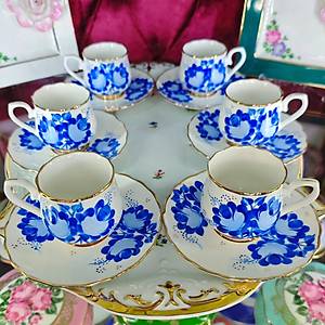 El Boyama Porselen Akasya Kahve Fincan� - Bleu Blanc