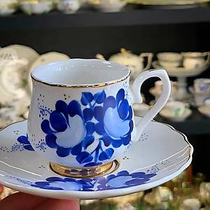 El Boyama Porselen Akasya �ay Fincan� - Bleu Blanc