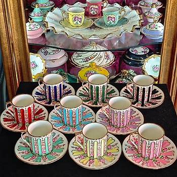 El Boyama Porselen Hercai Kahve Fincan