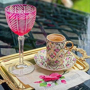 El Boyama Porselen Nergis Kahve Fincan�