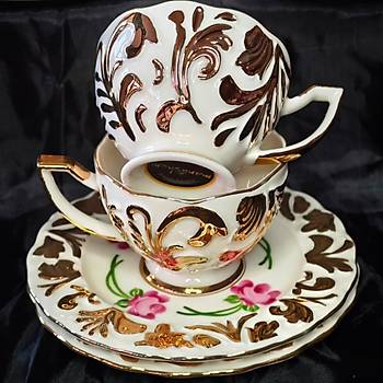 El Boyama Porselen Frezya Kahve Fincan�