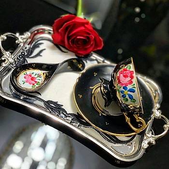 El Boyama Porselen Sultan Kahve Fincan