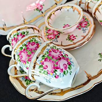 El Boyama Porselen Demet Kahve Fincan