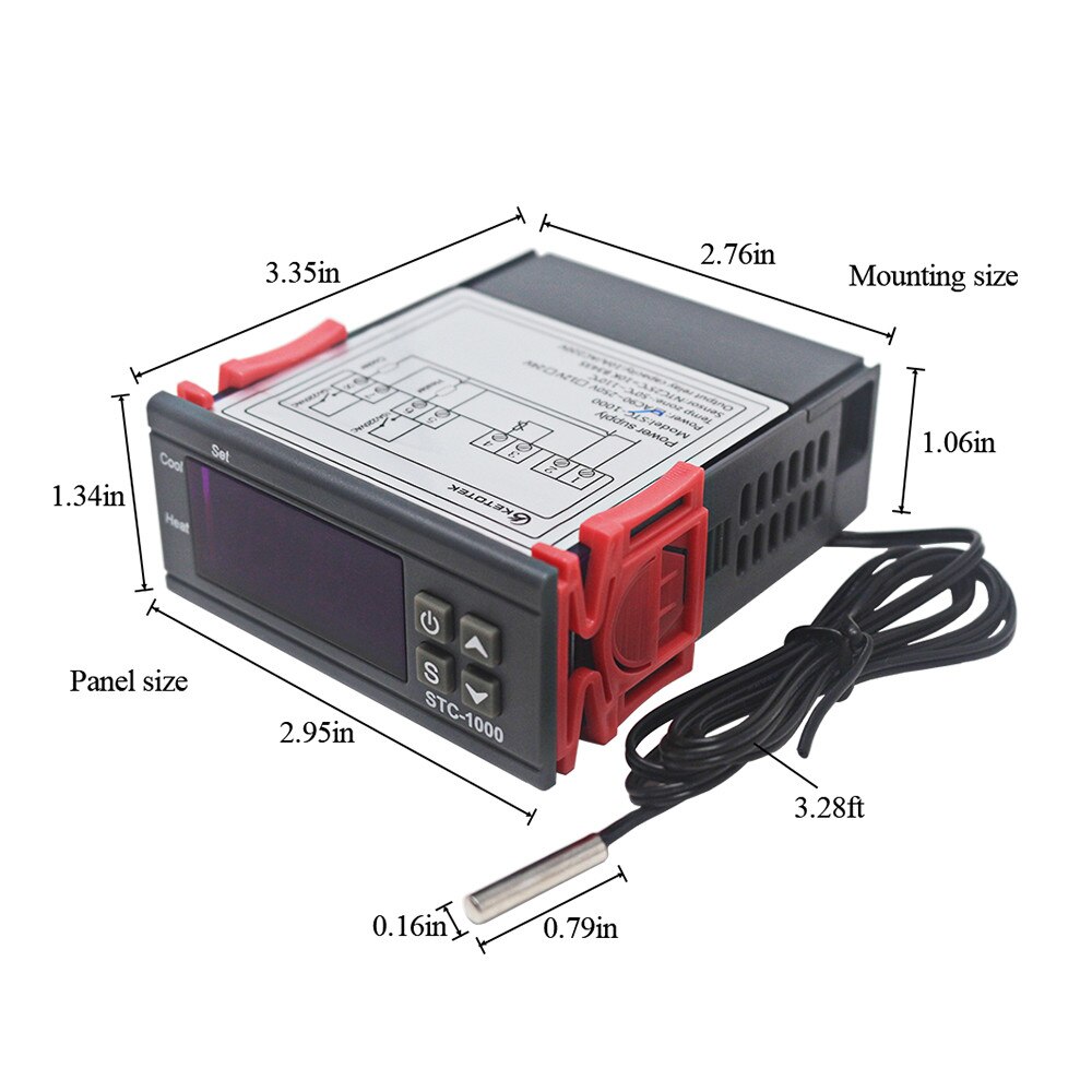 Produktbild von STC-1000 Temperaturregler – 110-220V – Dual Digital Controller – NEU