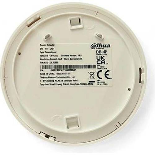 Dahua DHI-HY-C131 Konvansiyonel Duman Dedekt�r� ? EN54-7 Sertifikal�, Y�ksek Hassasiyetli Yang�n Alg�lama