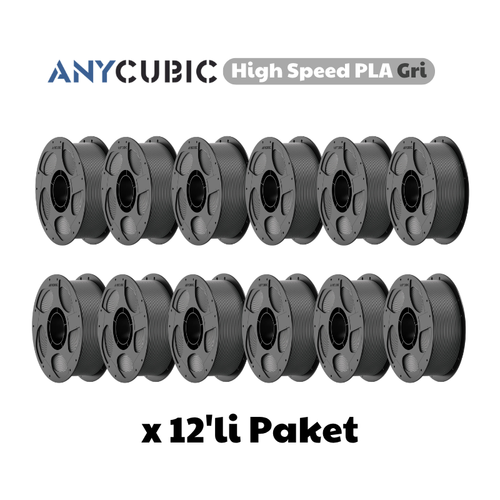Anycubic High Speed PLA Filament Gri 1.75mm 1kg (12 Adet)
