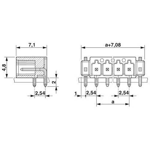 Baskl devre kart konnektr MC 2,54 P20
