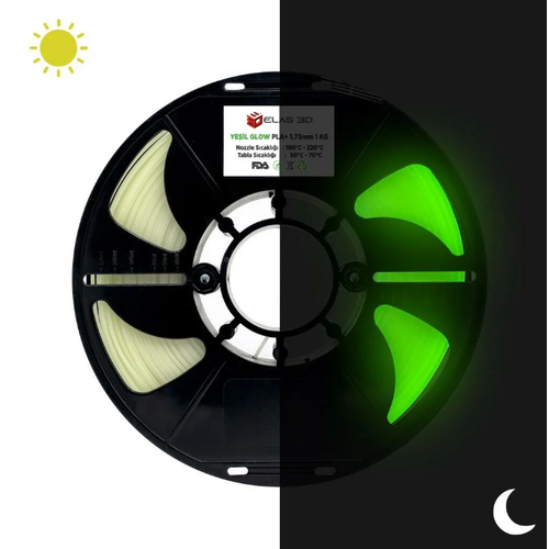 ELAS GLOW PLA+ Filament Yeil 1.75mm 1Kg