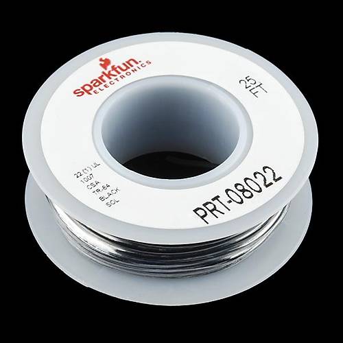 SparkFun Tek Damar Montaj Kablosu 7,5m(25ft) -22AWG Siyah