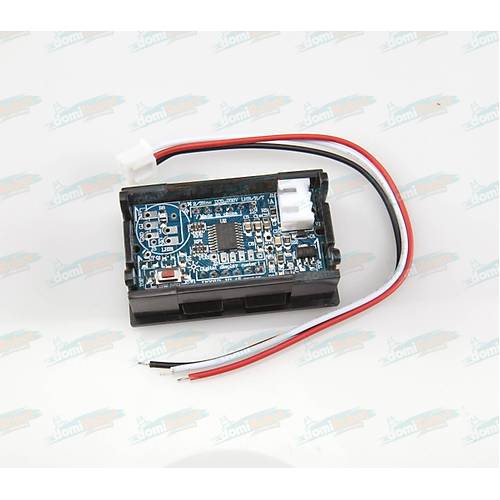 Dijital Panel Voltmetre H27V3 DC 4-100V - Yeil - 3 Telli