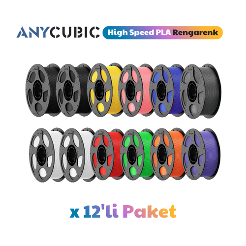Anycubic High Speed PLA Filament Rengarek 1.75mm 1kg (12 Adet)