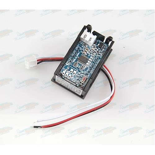Dijital Panel Voltmetre H27V3 DC 4-100V - Yeil - 3 Telli