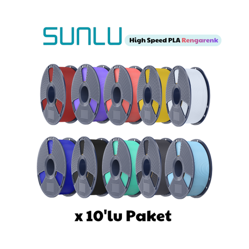 Sunlu High Speed PLA Filament Rengarek 1.75mm 1kg (10 Adet)