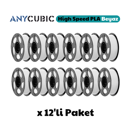Anycubic High Speed PLA Filament Beyaz 1.75mm 1kg (12 Adet)