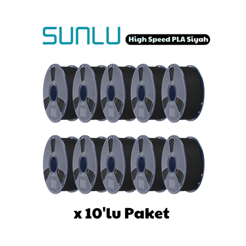 Sunlu High Speed PLA Filament Siyah 1.75mm 1kg (10 Adet)